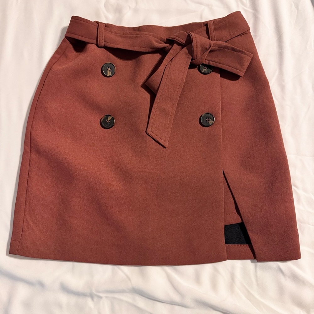 Chicwish Mauve Miniskirt with Tie Detail